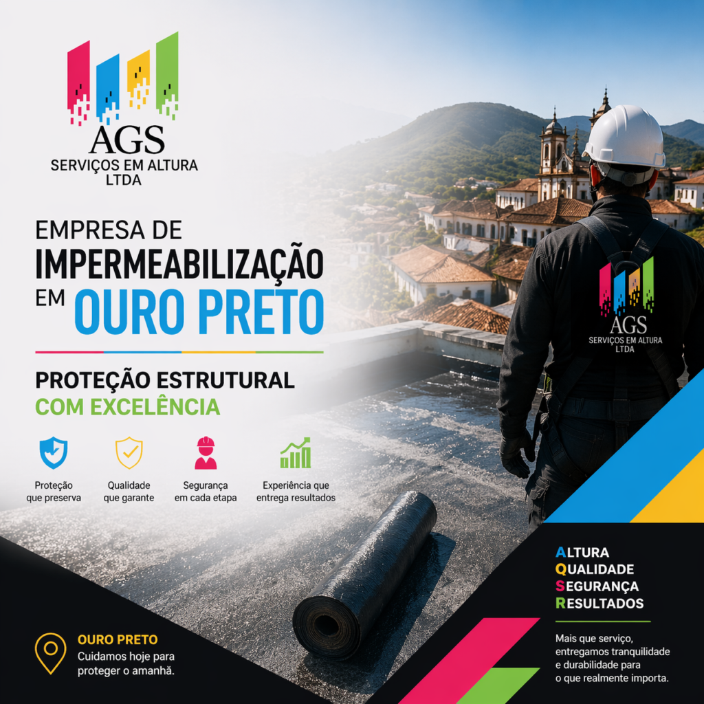 Empresa de Impermeabilização em Ouro Preto Proteção Estrutural com Excelência com a AGS Serviços em Altura