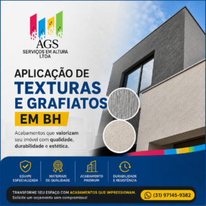 Aplicação de Texturas e Grafiatos em BH Sofisticação, Proteção e Valorização para Seu Imóvel - AGS Serviços em Altura