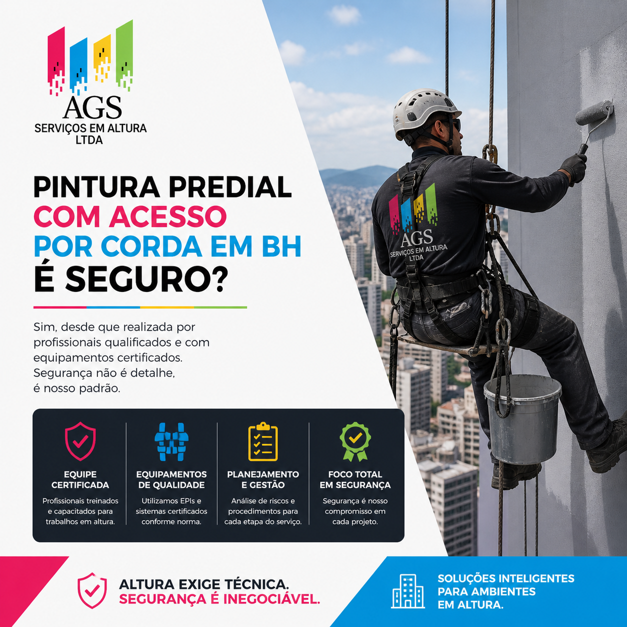 Pintura Predial com Acesso por Corda em BH é Seguro? Entenda Tudo Antes de Contratar
