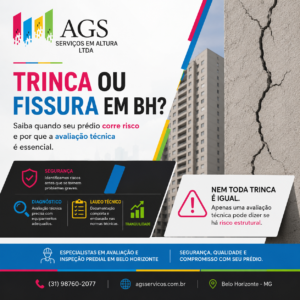 Trinca ou Fissura em BH Saiba quando seu prédio corre risco e por que a avaliação técnica é essencial - AGS Serviços em Altura