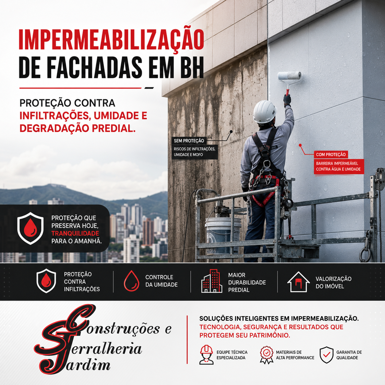 Impermeabilização de Fachadas em BH: Proteção Contra Infiltrações, Umidade e Degradação Predial